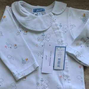 Jacadi baby girl Paris themed organic cotton onesie with collar. 6 months.
